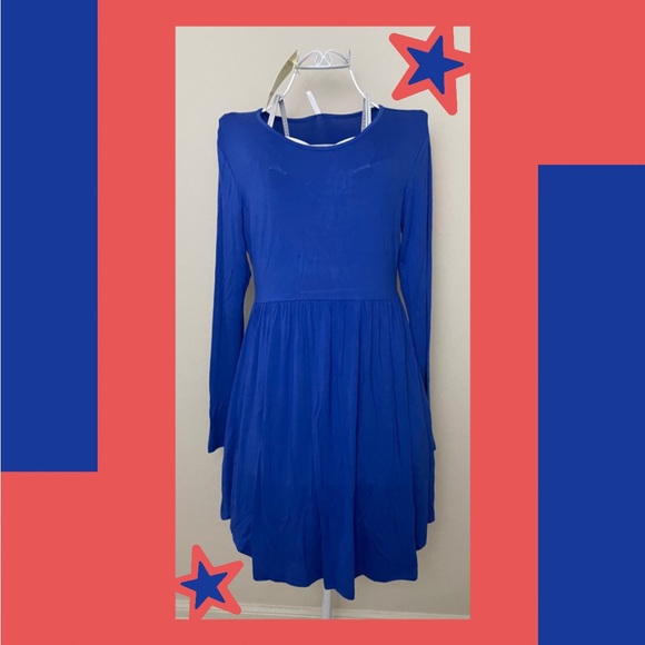 longyuan blue long sleeve dress with tags - Picture 1 of 1
